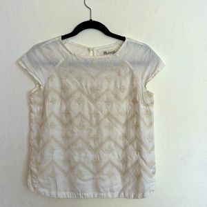 Madewell linen embroidered top